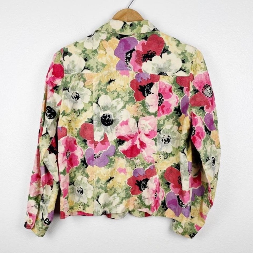 Vintage 90s Y2K Style Pink‎ Floral Blazer Jacket - Picture 4 of 4